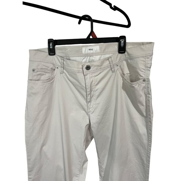Mens Brax Ultralight Straight Leg Pants Beige Cotton Blend 38/34 - Picture 2 of 12